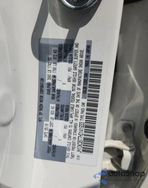 2017 Mazda Cx-3 Sport из США, поврежденный, VIN JM1DKDB77H0141933